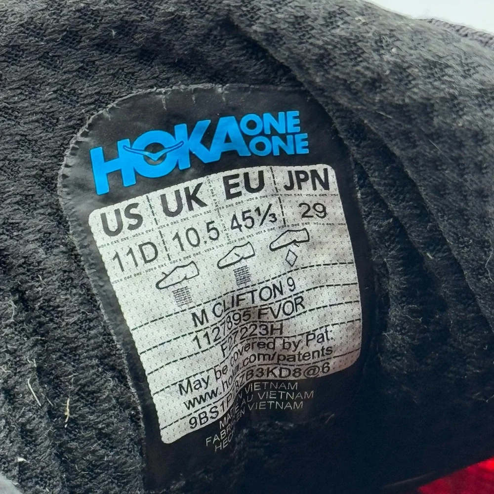 Hoka One One Clifton 9 Flame Vibrant Orange Road Running Walking Men’s Size 11 - Picture 7 of 8